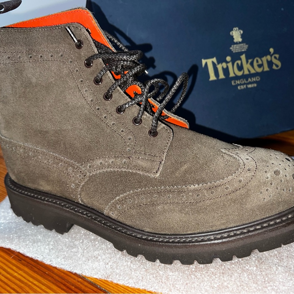 Tricker's Women’s Suede Boots - Brown and Orange
